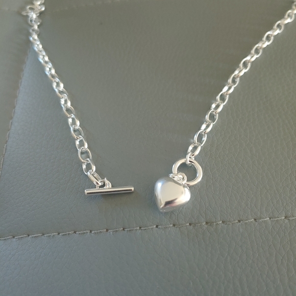 Elegant silver chain heart necklace s925 - Picture 3 of 12